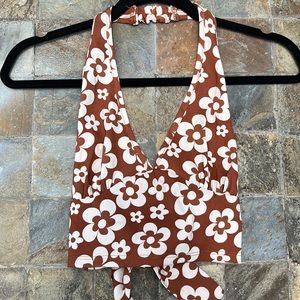 Retro Flower Halter Top